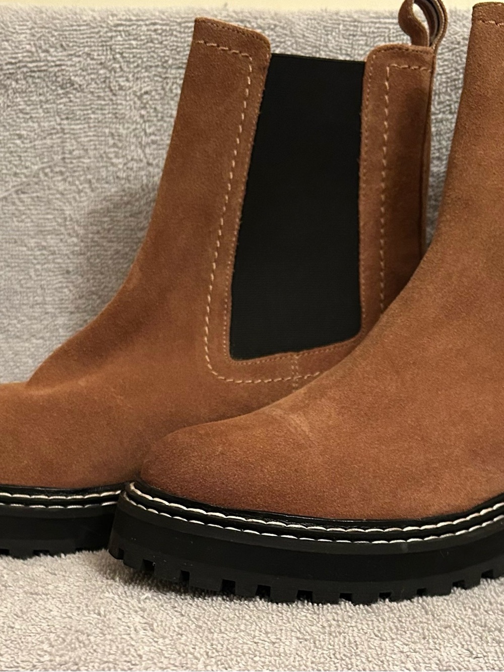Boden Brown Suede Chelsea Lug Boots
